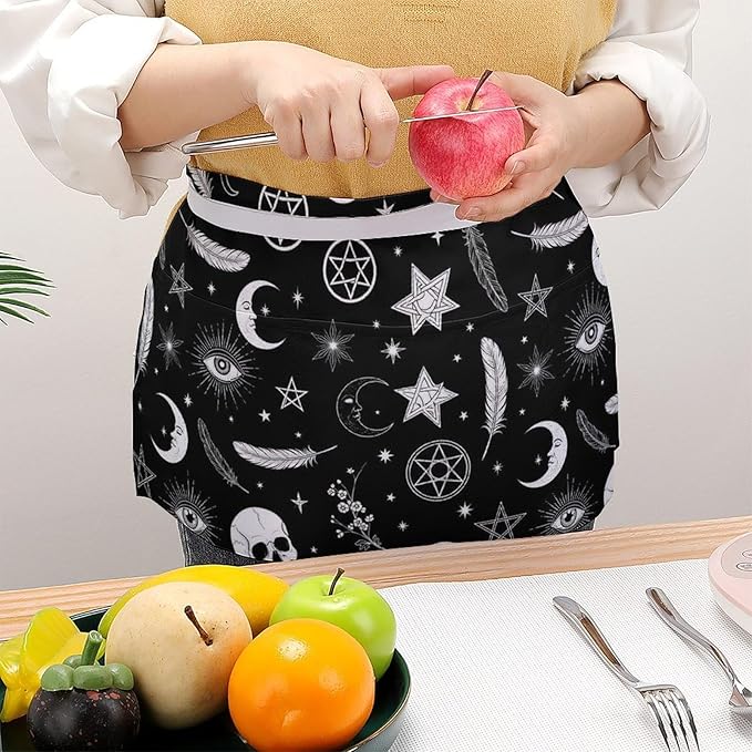 Unisex Half Waiter Waist Short Apron Waterproof Chef Works Waitress Aprons