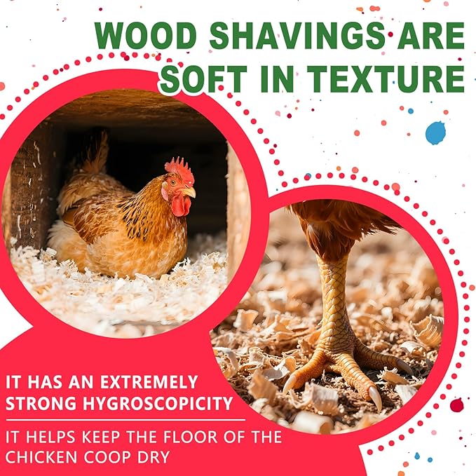 Pine Shavings | Wood Shavings | Chicken Coop Bedding | All Natural | Chicken Coop | Chicken Bedding | Pet Bedding | Small Animal Bedding | Odor Control (2 LB)