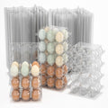 100PCS Egg Cartons Cheap Bulk, Large Egg Cartons Plastic 6 Count, Half Dozen Reusable Egg Container Holder for Storing, Sharing, Selling, Clear Egg Cartons for Home Ranch Farm Market-2x3 Grids
