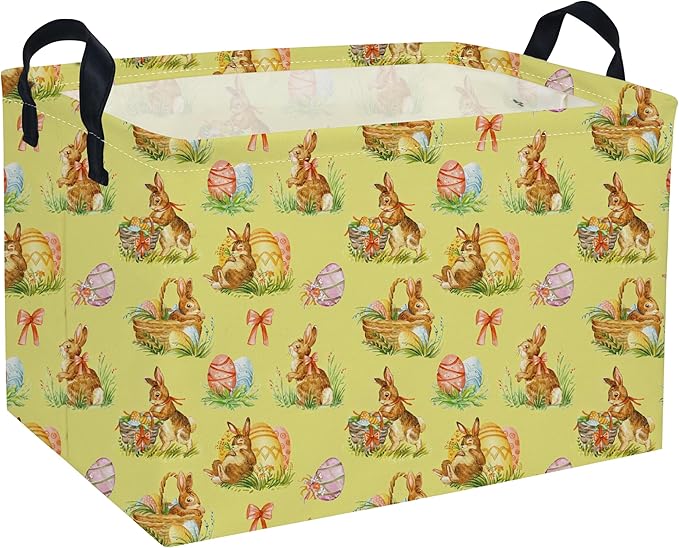 Rectangle Easter Baskets Kids Baskets Cute Storage Bin Organizer Box for Room Decor Gift Basket