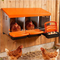 Chicken Nesting Boxes with 3 Cozy and Roll-Away Design - Chicken coop Nesting Boxes,Private Laying Spot & Enables Effortless Egg Collection (Orange)