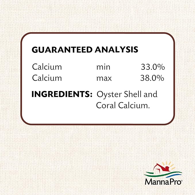 Manna Pro Crushed Oyster Shell for Laying Hens, High-Calcium Supplement to Support Strong Eggshells and Healthy Laying Chickens, Poultry Oyster Shell, 6-Pack of 5 lb Bags
