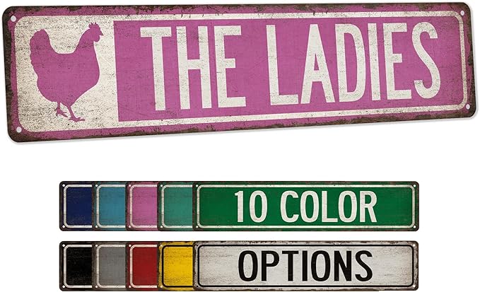 The Ladies Chicken Coop Sign Funny Chicken Décor - Made In USA - Hen House Signs For Coop Outdoor Garden Sign Farm Fresh Eggs 104180017005