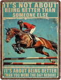Vintage Tin Sign Horse Riding This is My Happy Place Tin Sign for Home Countryside Farm Farmhouse Backyard Patio Outdoor Wall Decoration 12 * 16inch