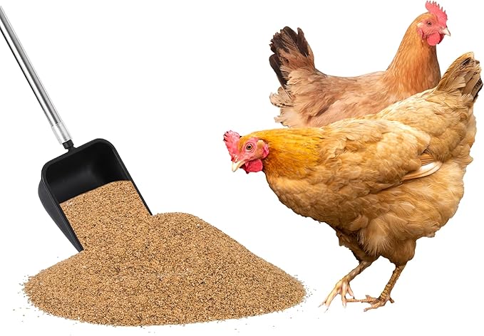 Garvee 3 in 1 Chicken Poop Scooper for Sand, Chicken Coop Scoop Cleaning Tool with Rake & Shovel, Adjustable Stainless Steel Handle, Easy Clean Poultry Litter Cleaning Tool