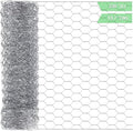 Chicken Wire 13.7 in x 236 in Poultry Wire Netting Hexagonal Galvanized Mesh Garden Fence Barrier for Craft Projects, Pet Rabbit Chicken Fencing