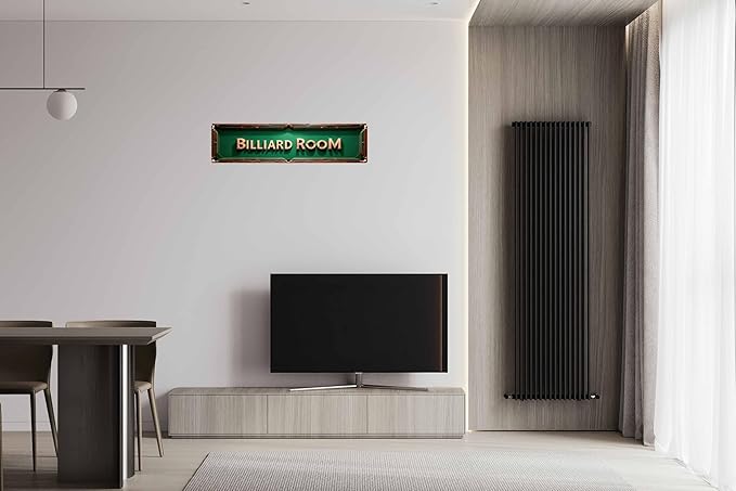 Vintage Tin Billiard Room Sign Retro Metal Sign Suitable For Home Street Shop Billiard Room - Multi-Purpose For Indoor Use Plaque 4x16 Inch