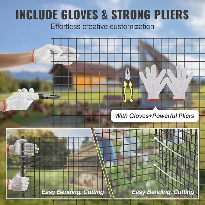 VEVOR Hardware Cloth, 24'' x 100' 1/2 inch Galvanized Wire Mesh Roll, 19 Gauge Chicken Wire Fencing Roll, Vinyl Metal Wire Mesh for Chicken Coop Barrier, Rabbit Snake Fences, Poultry Enclosures
