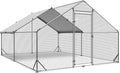 KEJECTOR Large Chicken Coop for 20 Chickens UPGRADED Tri-Support Metal Chicken Fence Large Chicken Run for Yard with Cover 2 Unit Chicken Coops with Run House for Laying Hens 13x10x6.56 FT Duck Rabbit