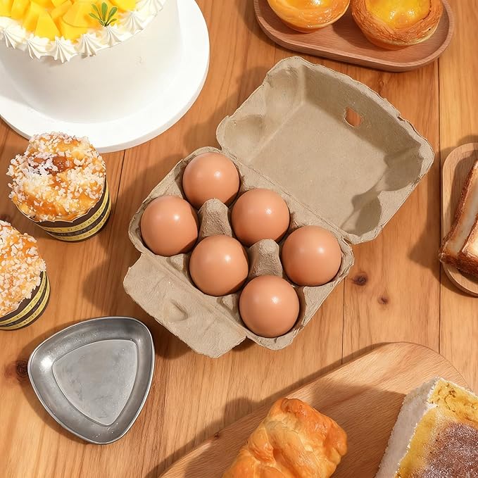20 PCS Egg Cartons Bulk, Half Dozen Egg Cartons Moisture-Resistant Pulp Reusable Eggs Organizer Vintage Normal Size Eggs Storage for Refrigerator Organization, Crafting and DIY Graffiti