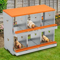 Garvee Nesting Boxes for Chickens, 6 Compartments Metal Chicken Nesting Box, Chicken Egg Laying Box with Large Vented Holes for Easy Egg Collection