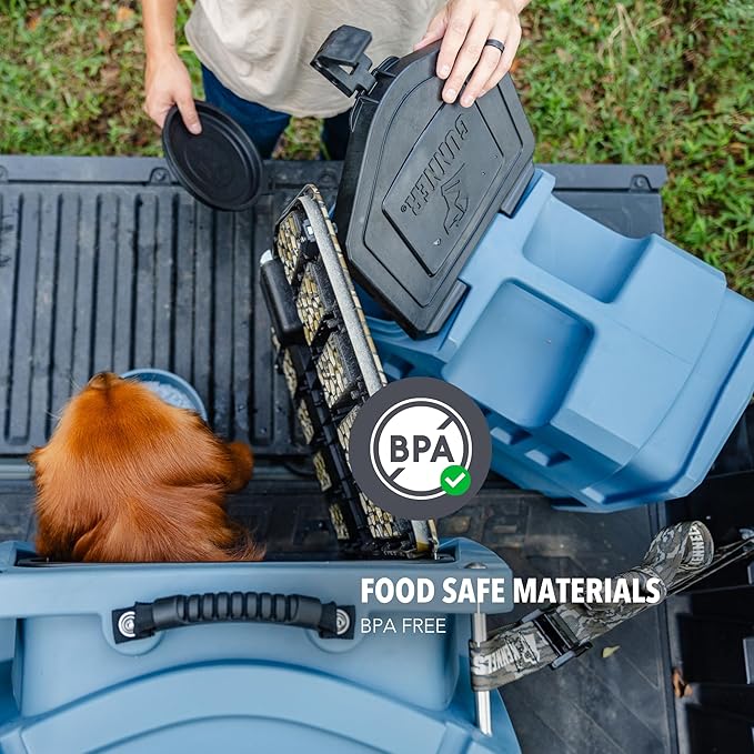 GUNNER 50 lbs Dog Food Storage Container - Waterproof & Airtight Pet Food Bin - Multi-Purpose Container for Dry Food, Corn, Chicken Feed, Treats, Bird Seed, & More - Blue
