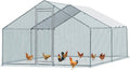 Outvita Chicken Coop, 13×10 FT Large Metal Chicken House, Poultry Habitat Cage with Waterproof Cover, Walk-in Chicken Run Pen for Small Animals, Yard, Farm, Patio
