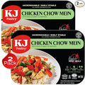 KJ Poultry Kosher Ready Meals - Chicken Chow Mein, MRE Meat Meals Ready to Eat, Gluten Free, Halal, (2 Pack) Prepared Entree Fully Cooked, Shelf Stable Microwave Dinner Travel Military Camping