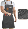 RUVANTI Work Apron for Men, Oil & Water Repellent, Poly Cotton Cross Back Aprons for Women with Pockets, Adjustable up to XXL