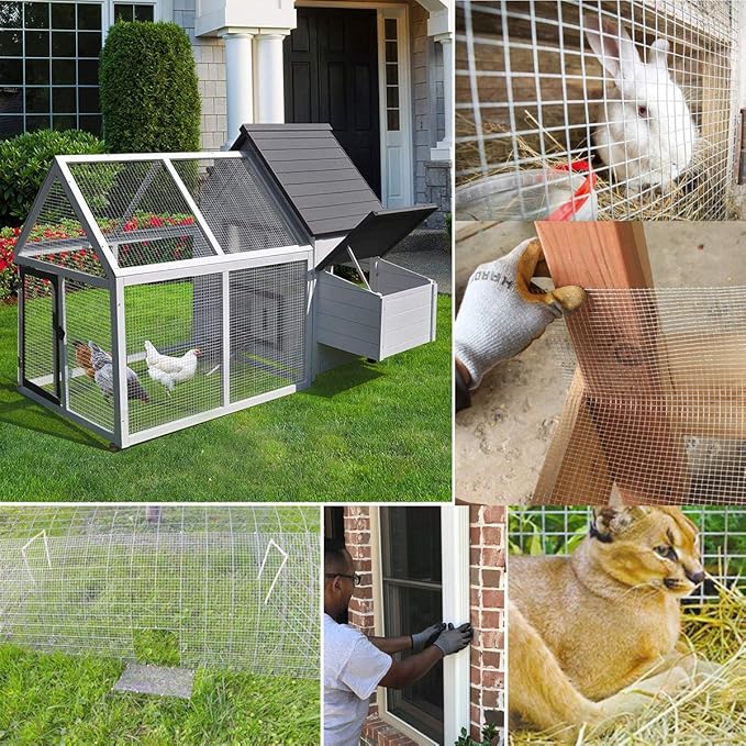SEBOSS Hareware Cloth 1/2 inch 72 x 100 Ft 19-Gauge, Hot-dip Galvanized After Welding, Chicken Wire Fencing, Gopher Wire, Wire Mesh Roll, Wire Cloth, and Long-Lasting Wire Fencing Use