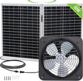 ECO-WORTHY 50W Solar Attic Fan Kit, 50W Foldable Solar Panel and 14" DC Fan with 40W Motor for Roof Vent or Chicken Coop and Greenhouse