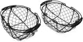 Oval Egg Baskets Metal Chicken Wire Egg Holder Countertop Egg Collecting Basket with Swing Handle, Egg Basket for Gathering Fresh Eggs, Black, Set of 2
