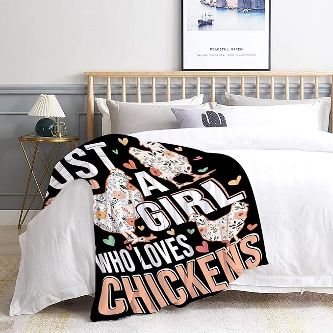 Chickens Throw Blanket | Chickens Lovers Gift | Farmhouse Decor | 60"x80" Adult Blanket