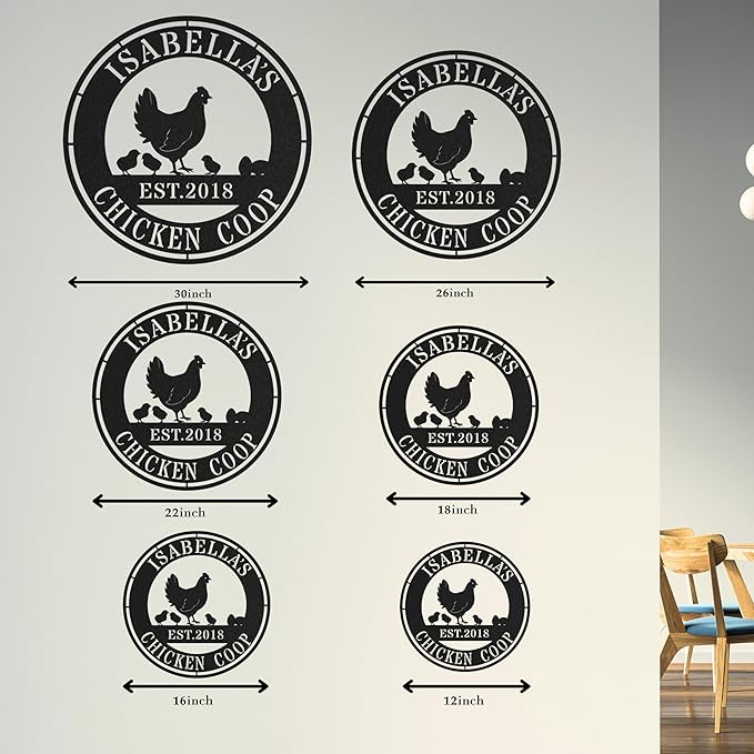 Customizable Chicken Coop Sign, Personalized Henhouse Wall Decor, Metal Farm Wall Art, Outdoor Gift for Urban Farmers, Custom Chicken House Name Sign