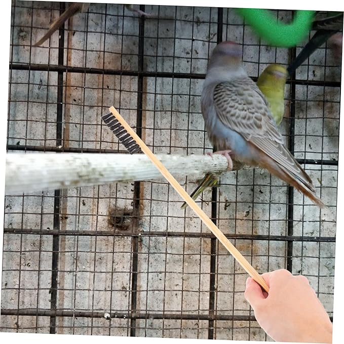 Sosoport 2pcs Bird Cage Cleaning Brush Set Pet Bird Cage Cleaner Small Animal Enclosure Tools Garden Shovel Reptile Hedgehog Accessories Pet Supplies