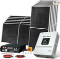 ECO-WORTHY 5KW Off Grid Solar System Complete Kit 12PCS 195W Mono Solar Panel (2340W) +1 * 48V 5KW Off-Grid Inverter + 1 * 51.2V 100Ah Server Rack Whole House Storage LiFePO4 Lithium Battery