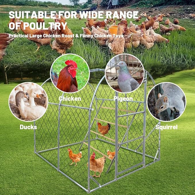 Yeeoy Chicken Perch Stand for Chicken Coop, Chicken Roosting Ladder Sturdy Roosting Bars for Adult Chickens, Chicken Toy and Coop Accessory Perfect for Backyard Poultry