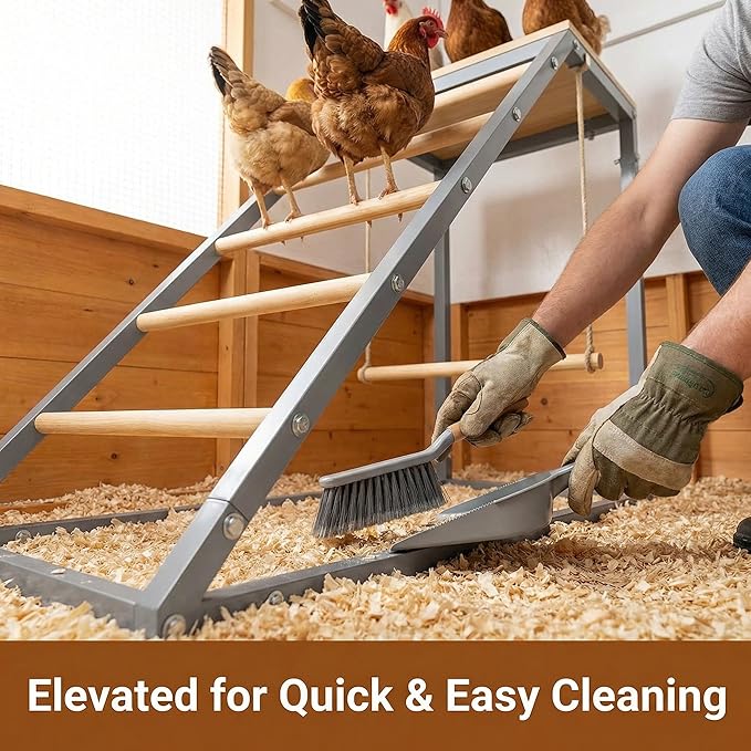 Chicken Roosting Bars, Chicken Perch with Swing, Backyard Poultry Farm, Chicken Coop Toys - Easy Installation & Cleaning, 37.6" l x 15.7" w x 27.5" h