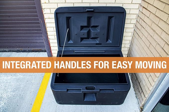 Buyers Products 9031105 Heavy Duty Poly Storage Bin, 35 Gallon Capacity, Multi Purpose Storage Bin for Salt, Feed, Seed & More, Corrosion Free Construction