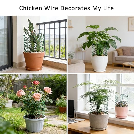 Floral Chicken Wire for Craft - Heavy Duty Galvanized Hexagonal Wire Netting for Garden, Floral Arrangements, Crafts, 4 inch(H) x 158 ft(L), with Gloves, Cable tie, Plier