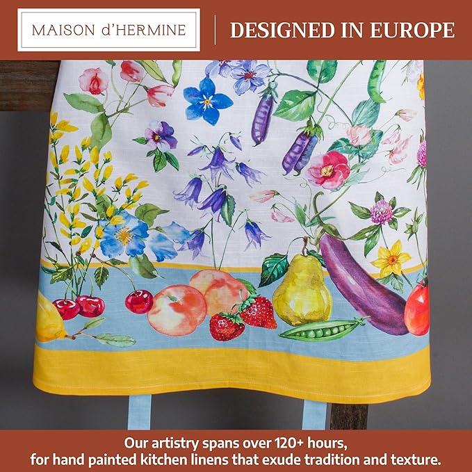 Maison d' Hermine 100% Cotton Apron for women with Pocket Kitchen Chef Apron for Men Cooking Easter Decorations