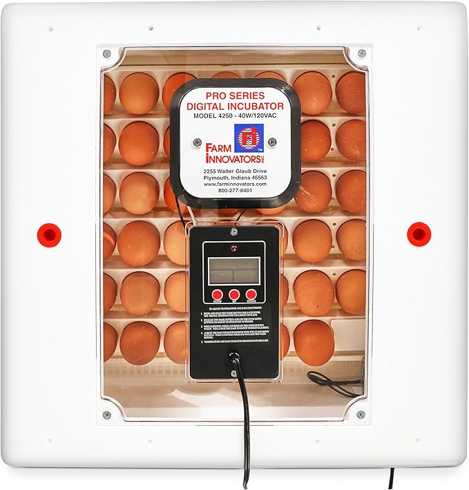 Farm Innovators 41 Egg Digital Circulated Air Incubator w/Auto Turning & Humidity Control - Automatic Incubating Machine for Hatching Chicken Eggs and Poultry Farming