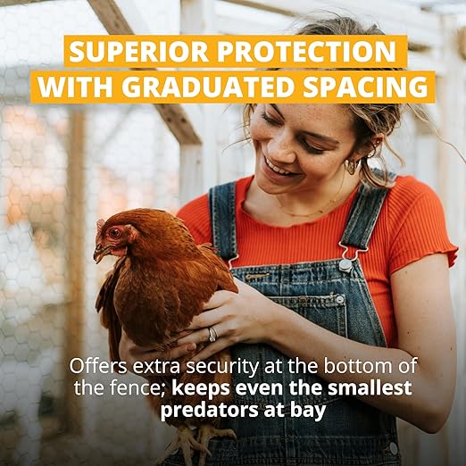 Stromberg's Electric Poultry Netting, Portable, Double-Spiked Posts, Graduated Spacing, Easy Placement, Stable, Predator Protection, 48” Tall x 82 ft Rolls
