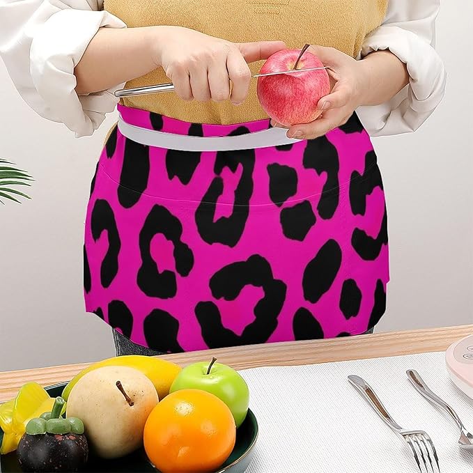 Server Waist Aprons Waitress Unisex Chef Works Half Apron with 3 Pockets