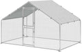 DWVO Large Metal Chicken Coop for 10 Chickens, 6.6 x 9.8 x 6.4 ft Walk-in Poultry Cage Chicken Run for Yard Outdoor with Waterproof and Anti-UV Cover Duck House Chicken Pen