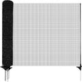 HIDALIFE Temporary Fence with Posts,Safety Barrier for Dog Snow Plastic Mesh Fencing with Fiberglass Stake Windbreak Rope,Movable Fencing Roll for Garden Backyard Outdoor Animal Protect (3'×50' black)