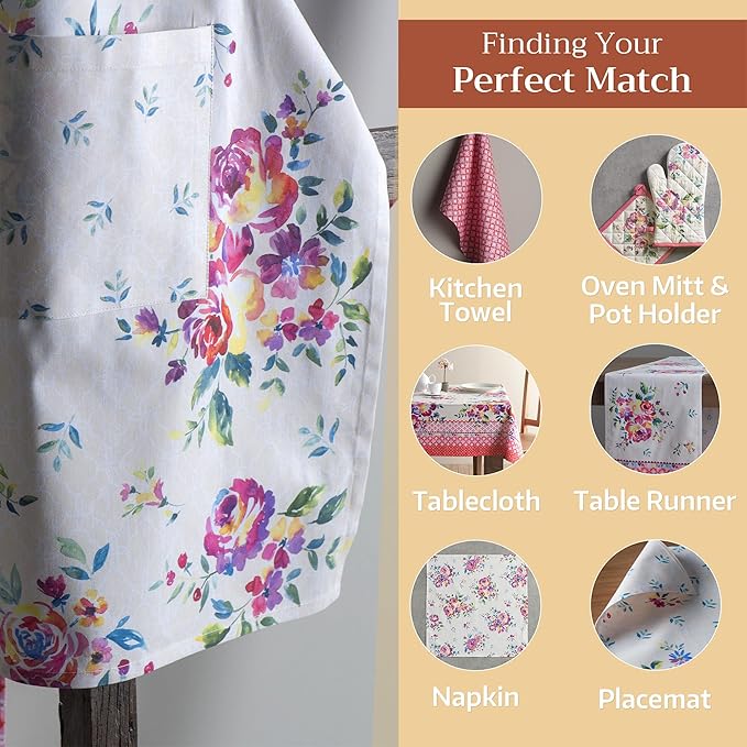 Maison d' Hermine 100% Cotton Apron for women with Pocket Kitchen Chef Apron for Men Cooking Easter Decorations