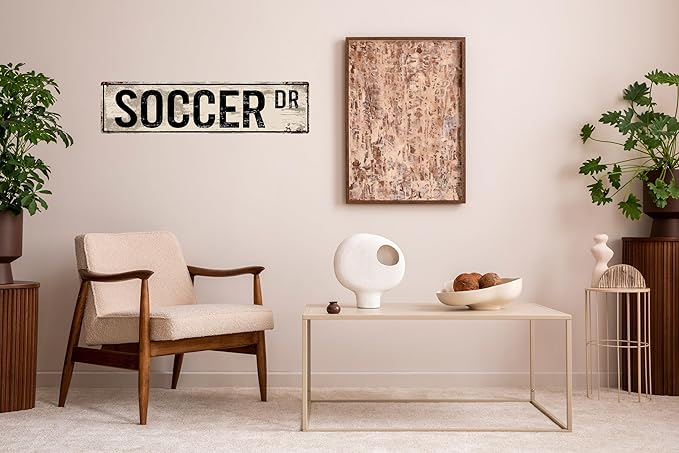 CSWLJS Rustic Metal Tin Signs Home Decoration Soccer Sign Fan Soccer Player Soccer Gift Soccer Decor Soccer Athlete Football Street Sign Art Wall Decor Metal Sign 4x16 Inch
