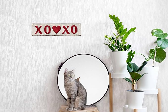 Vintage Fox Den Metal Tin Sign XO XO 4x16 in Easter Gift Spring Sign Decorative Plaque Wall Home Farmhouse Porch Decor Bedroom Decor Holiday Gift