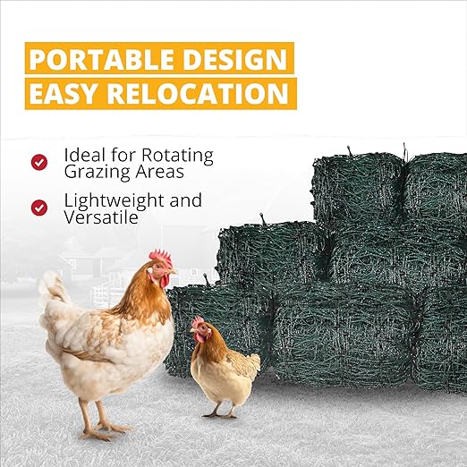 Stromberg's Electric Poultry Netting, Portable, Double-Spiked Posts, Graduated Spacing, Easy Placement, Stable, Predator Protection, 48” Tall x 164 ft Rolls