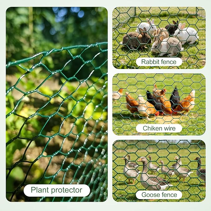 Chicken Wire for Floral Arrangements,16 x 394 Inch Galvanised Hexagonal Floral Chicken Wire for Crafts, Garden Netting Mesh for Outdoor Plants, Chicken Wire Fence for Garden Protection