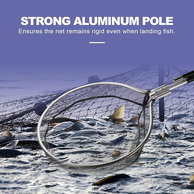 Animal Catcher Net, Dog Catching Net, Animal Catch Pole Tools for Poultry, Chicken, Feral Cat, Duck, Goose, Bird, Skunk, Bat, Fox, Raccoon, Guinea Fowl, Pigeon,Tuna and Small Animals
