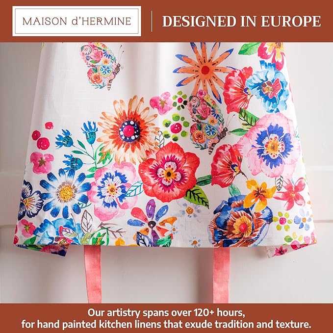 Maison d' Hermine 100% Cotton Apron for women with Pocket Kitchen Chef Apron for Men Cooking Easter Decorations