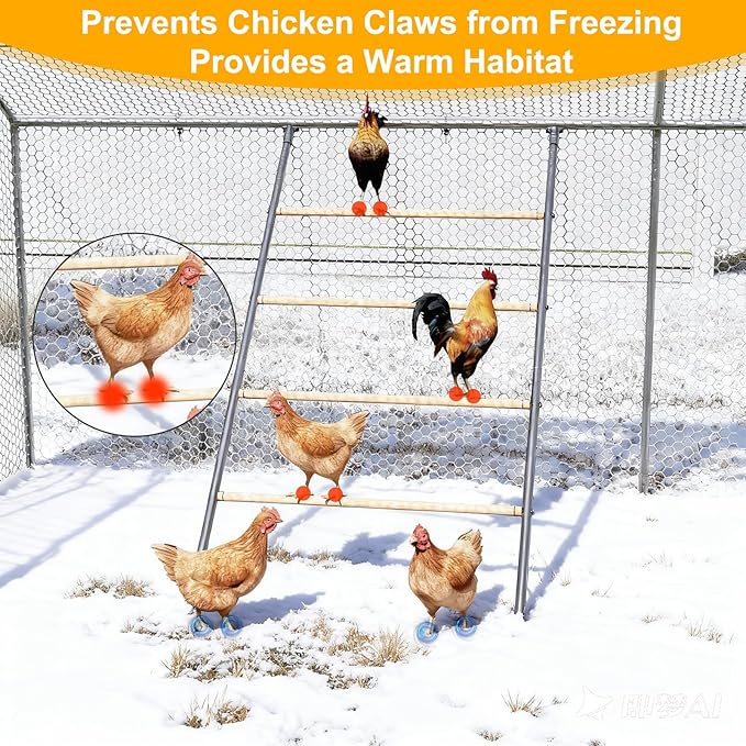 Amopatio Square Chicken Perch for Coops, 42''x 54.5'' Chicken Roosting Ladder for Hens,Chick Coop Accessories for Backyard Poultry Habitat Supplies