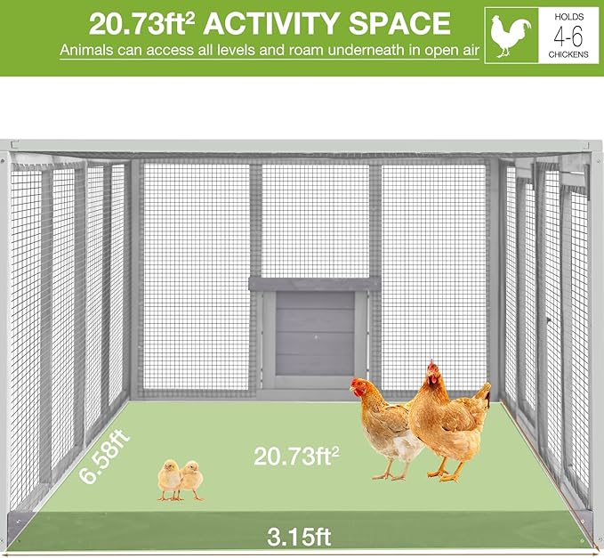 Chicken Coop Run Extension Large Hen House for Chickens,Ducks,Rabbits
