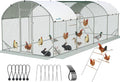 Quictent Essential Series 24x9x6.6ft Metal Chicken Coop Run with Climbing Ladder, Walk-in Outdoor Poultry Cage with PVC Coated Chicken Wire, Hen Duck Rabbit Farm House, Waterproof Anti-UV Cover