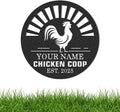 Personalized Chicken Coop Signs, Outdoor Chicken Coop Decor, Vintage Farmhouse Wall Decor, Custom Metal Name Sign for Farm Yard Garden Home, Gifts for Chicken Lovers Color06