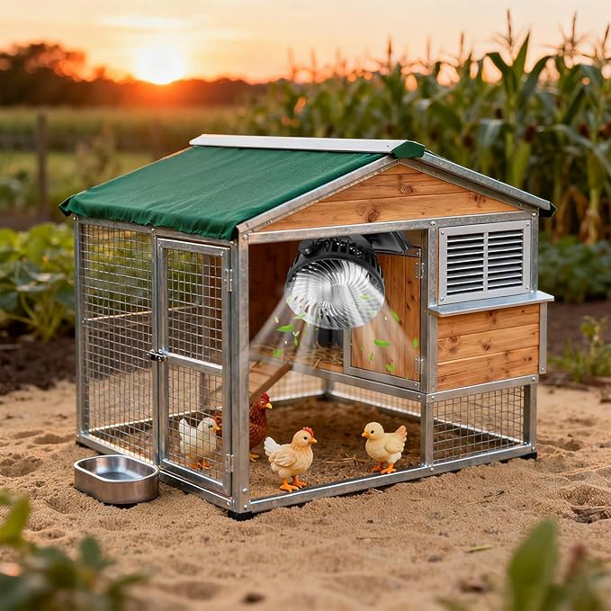 Grow Tent Fan - 360° Swivel Exhaust Fan, Adjustable Poultry Ventilator, Efficient Airflow Device | for Bathroom Kitchen Garage Greenhouse Dorm Shed Patio Chicken Coop Ventilation System