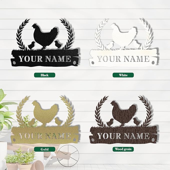 Custom Chicken Coop Signs, Personalized Funny Chicken Coop Signs, Custom Metal Farm Signs for Outdoor, Chick Hen House Sign Funny Farmhouse Outside Wall Decor Gift