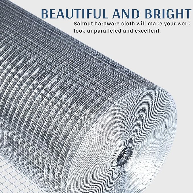 Hardware Cloth, Chicken Wire 1/2 in. x 4 ft. x 50 ft. 19-Gauge, Galvanized Wire Mesh Roll, Chicken Wire Fence Roll, Welded Wire Fencing, Garden Fence, Wire Cloth, Snake Fencing, Hardware Mesh